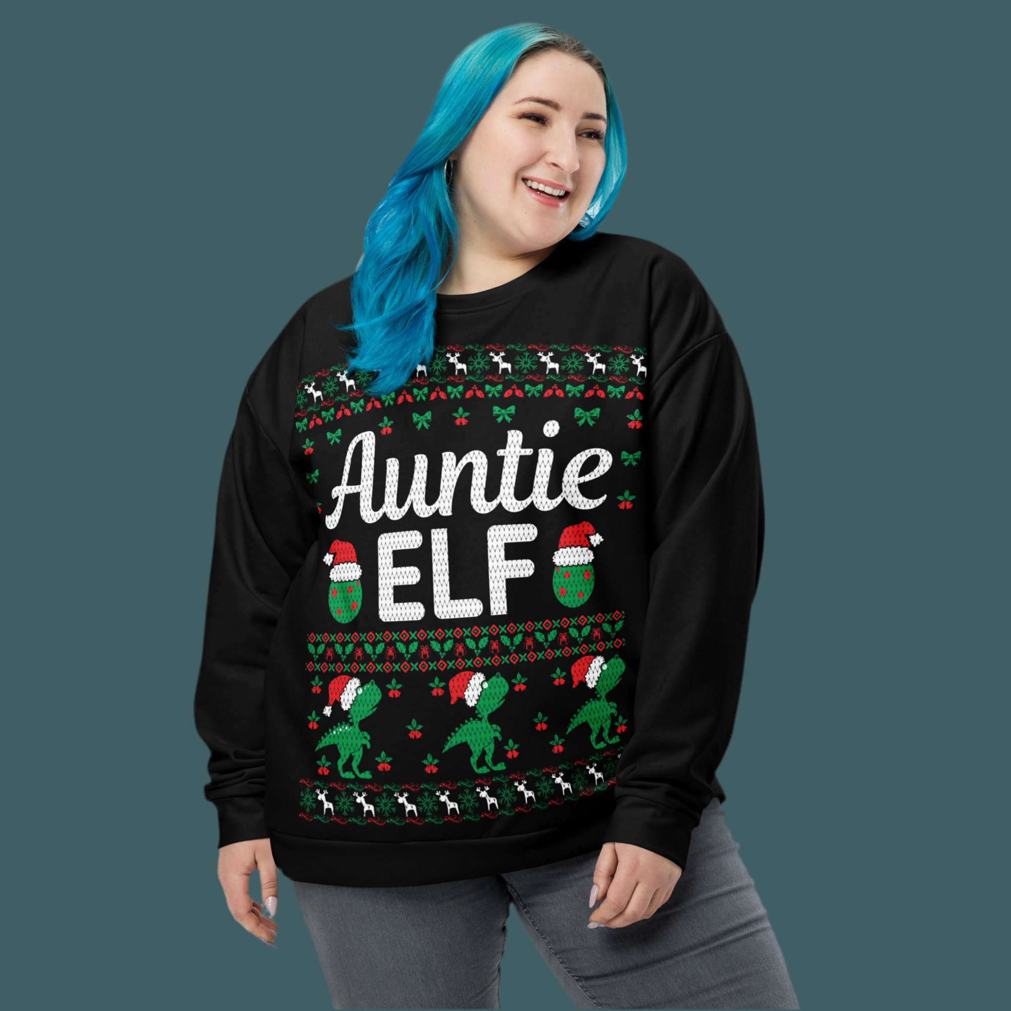 Auntie Elf Ugly Christmas Unisex Sweatshirt